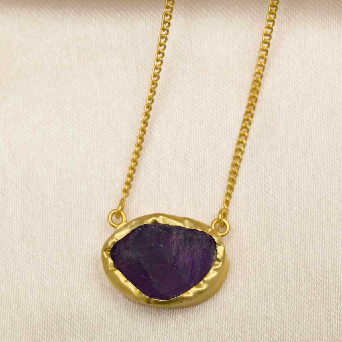 A Touch of Amethyst Stone Gold Necklace