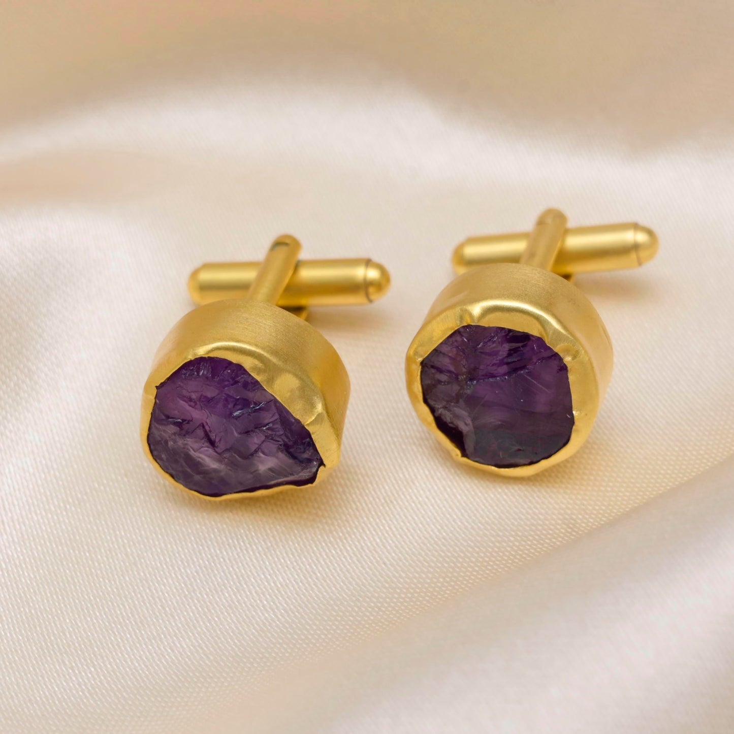 Cuff Links with Amethyst