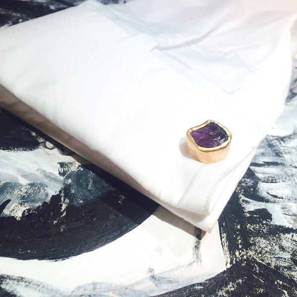 Cuff Links with Amethyst