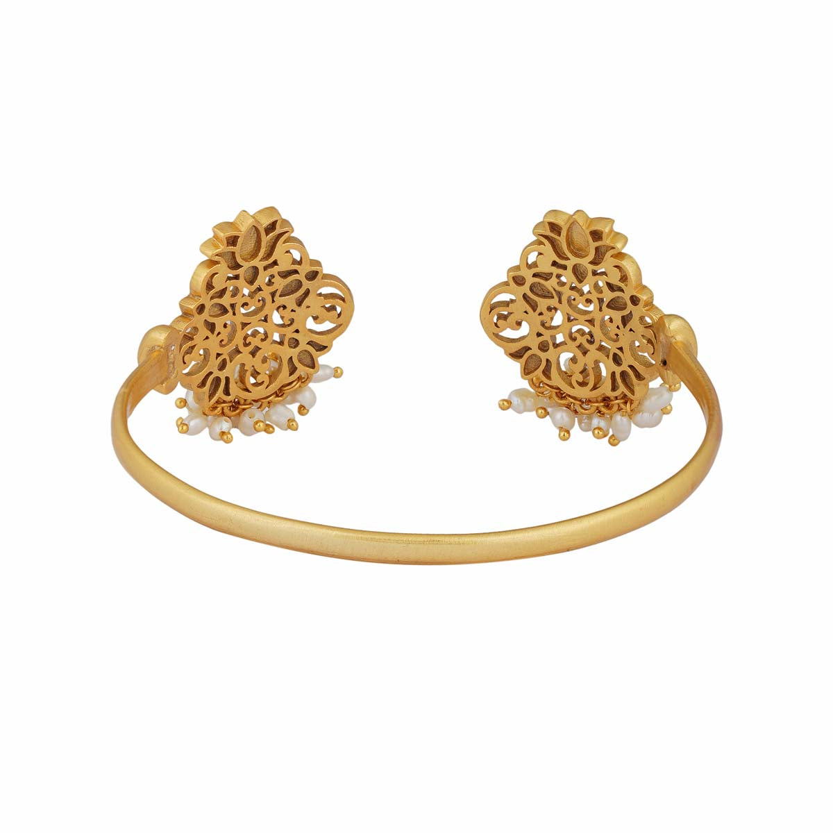 Glory Lotus Cuff Bracelet in White Enamel