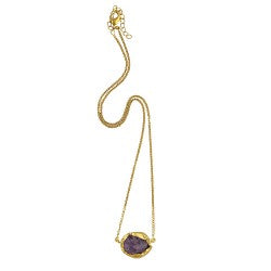 A Touch of Amethyst Stone Gold Necklace