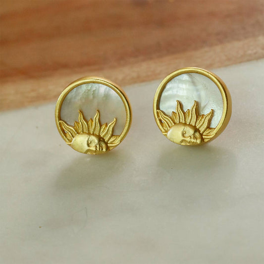 Sun earrings with Mother of Pearl